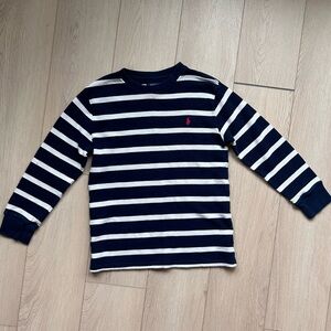 Polo by Ralph Lauren Navy & White Striped Long-Sleeve Tee - Boy L